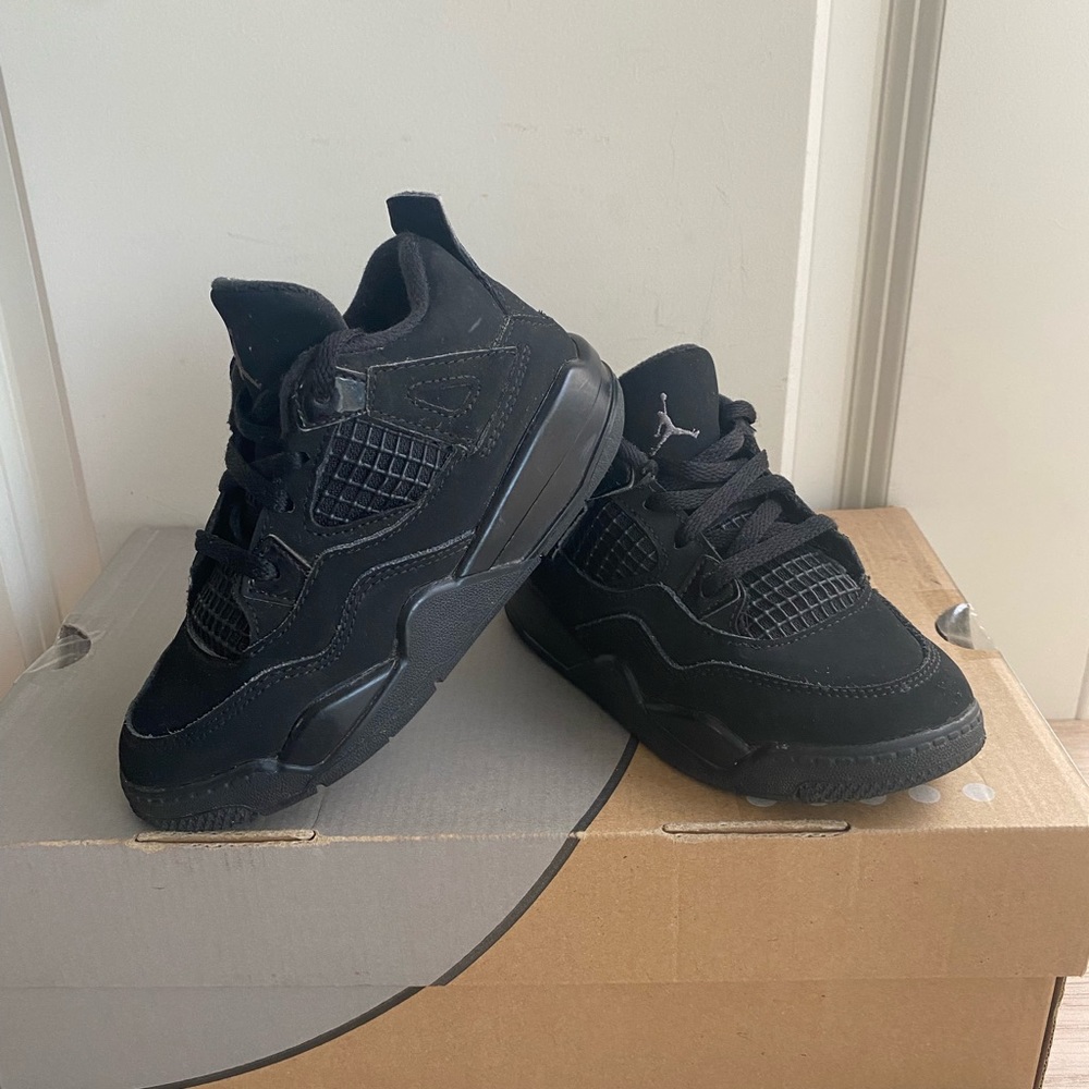 Jordan 4 Black Cat Toddler Sneakers- SZ 10 C - Picture 9 of 15